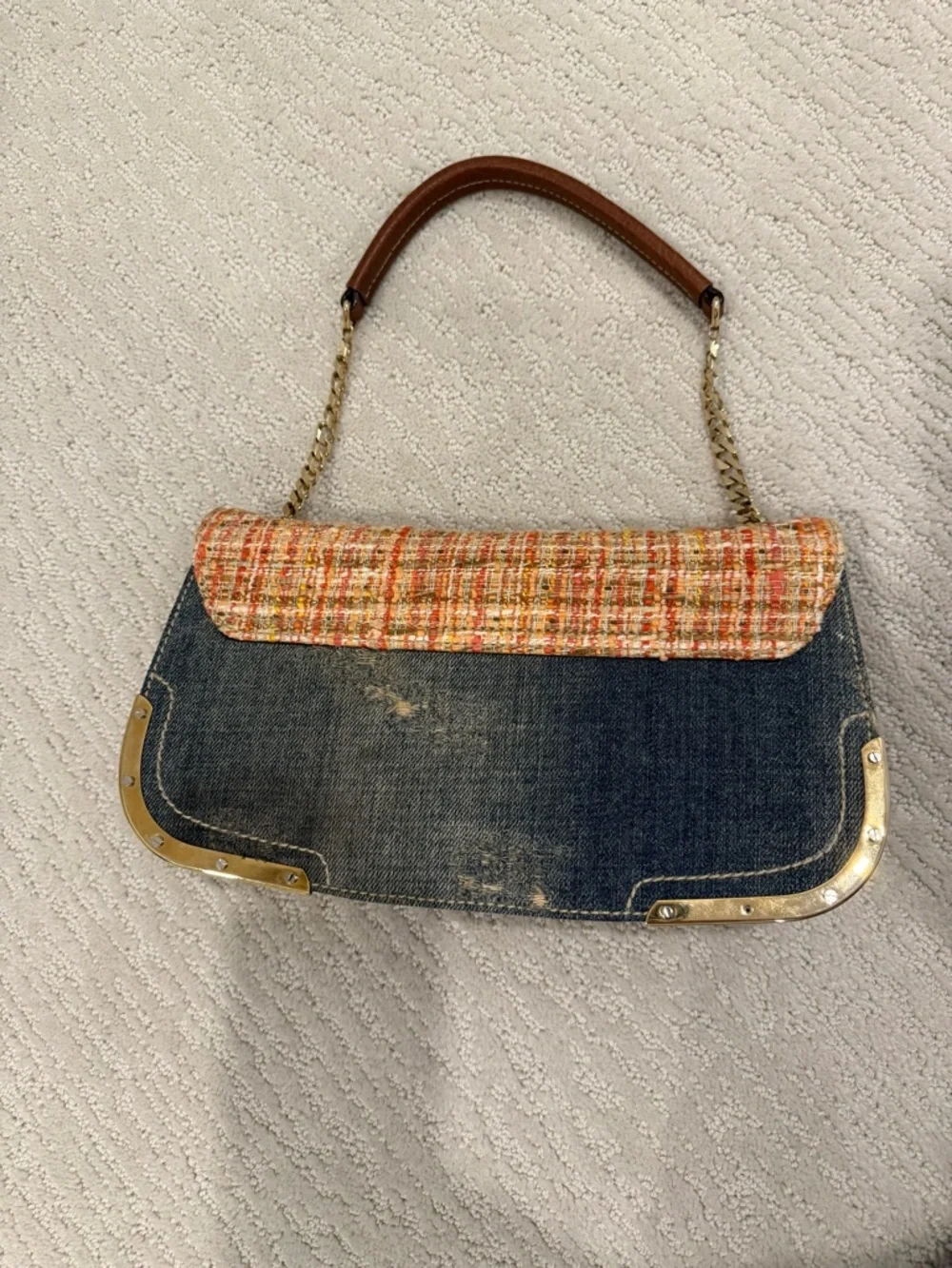Dolce & Gabbana mixed material shoulder bag vintage y2k with authenticity card